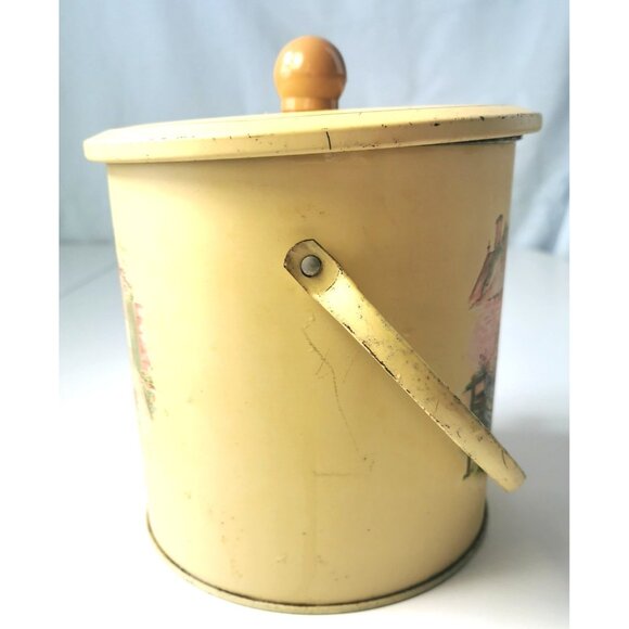 VINTAGE Kate Greenaway Collection Tin Pail Moisture Control Lid U.K. Patent - Picture 5 of 10